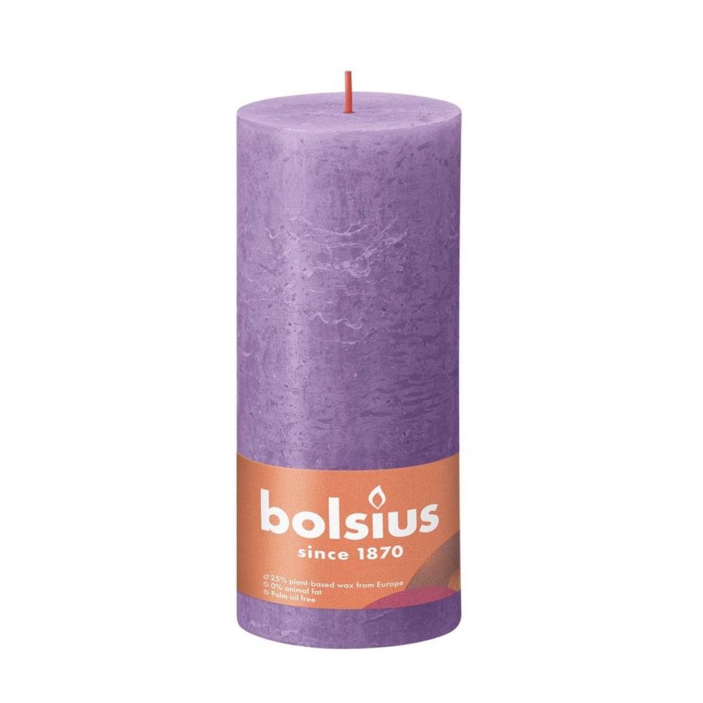 Bolsius Vibrant Violet Rustic Shine Pillar Candle 19cm x 7cm £8.99